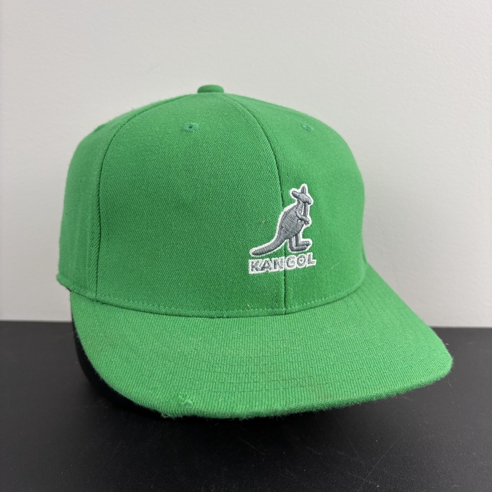 Kangol Hat Size L XL Green Embroidered Kangaroo Flexfit Stretch Baseball Cap